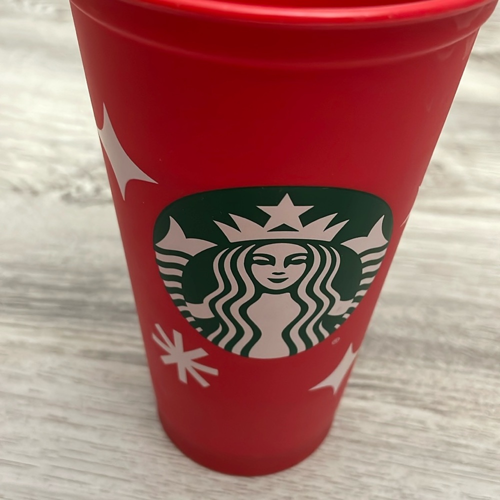 2013 Starbucks Red 25 Years of Holiday Cup Cheer 16 Oz Hot/Cold Plastic Tumbler - Picture 2 of 10
